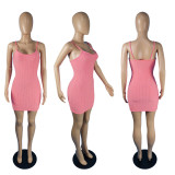 SC Sexy Fashion Sling Solid Color Mini Dress MUKF-9109