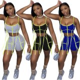 SC Colorful Ribbon Camisole And Shorts Two Piece Set LP-66862