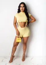 SC Fashion Short Sleeve Sling Shorts Two Piece Set BS-1333