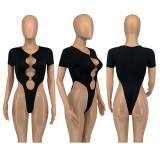 SC Sexy Solid Color Hollow Bodysuit GLF-08078