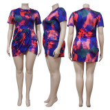 SC Plus Size Fashion Casual Print Mini Dress NNWF-3054