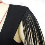 SC Plus Size Sexy Tassel Sleeveless Slim Fit Dress NNWF-7791