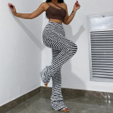 SC Fashion Knitted Striped Slim Casual Pants FL-22342