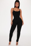 SC Rib Solid Color Sling Jumpsuit ME-8284