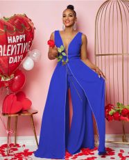 SC Fashion Solid Color Sleeveless Jumpsuit MOF-8917
