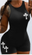 SC Fashion Slim Print Sleeveless Rompers GDNY-2120