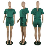 SC Solid Short Sleeve Rompers PIN-8738