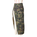 SC Fashion Camouflage Pocket Split Skirt ZSD-0574