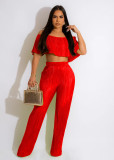 SC Solid Off Shoulder Top Pants Two Piece Set BS-1335