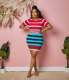 SC Stripe Color Block Slim Mini Dress XMY-9402