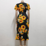 SC Fashion Print Short Sleeve Dress SMR-11499