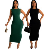 SC Fashion Solid Color Sleeveless Dress SMR-11880