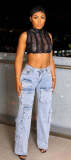SC Sexy Hollow Out Sleeveless Crop Tops MDF-5355