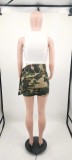 SC Camo Print Waist Belt Mini Skirt XMF-241