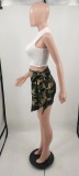 SC Camo Print Waist Belt Mini Skirt XMF-241