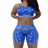 SC Sexy Print Sling Vest And Shorts Two Piece Set GLF-08072