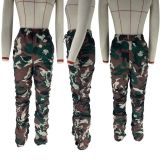 SC Casual Sports Ruched Camouflage Print Pants MOF-8923