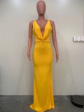 SC Fashion Sexy Backless Solid Color Maxi Dress ORY-5240