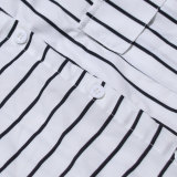 SC Long Sleeve Striped Printed Loose Casual Long Dress SFY-2301