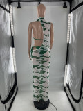 SC Fashion Irregular One Shoulder Mesh Dress Three Piece Set LP-66890