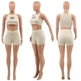 SC Casual Print Vest Shorts Two Piece Set OY-6503