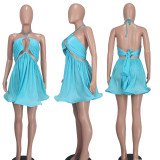 SC Sexy Strapless Pleated Ruffle Mini Dress YD-8695