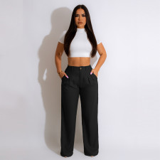 SC Fashion Solid Color Loose Straight Pants YS-S845