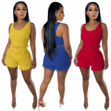SC Casual Knits Sleeveless Two Piece Shorts Set YD-8693