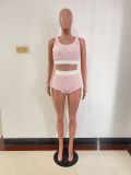 SC Sexy Patchwork Tank Top And Shorts 2 Piece Set JH-330
