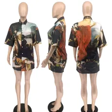 SC Casual Print Short Sleeve Top WMEF-20999