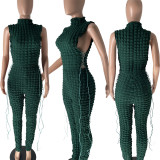 SC Fashion Slim Side Hollow Tie Sleeveless Jumpsuit YFS-10304