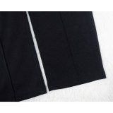 SC Short Sleeve Shirt Pants Contrast Color 2 Piece Set (With Waist Belt) YF-10447