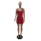 SC Sexy Sequin V Neck Mini Dress GFMA-1240