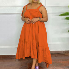 SC Plus Size Solid Sling Maxi Dress NY-10420