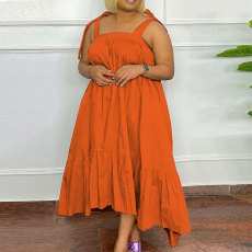 SC Plus Size Solid Sling Maxi Dress NY-10420