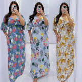 SC Fashion Short Sleeve Print Maxi Dress FSXF-F502