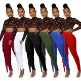 SC Fashion Solid Color Tassel Bandage Pant GFMA-034