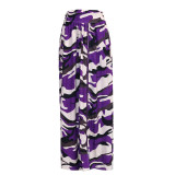 SC Plus Size Print Zipper Split Skirt ONY-390441
