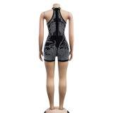 SC Mesh See Through Hot Drill Romper BY-6265