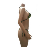 SC Printed Swimsuit Beach Cape Bikini Three Sets BN-9418