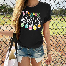 SC Easter Letter Print T-shirt SH-390482