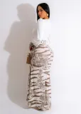 SC Patchwork Tie Dye Print Split Maxi Dress OD-8546