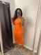 SC Solid Color Hollow Out Long Dress WY-86797