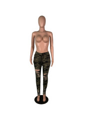 SC Casual Holes Camo Print Pant MK-3149