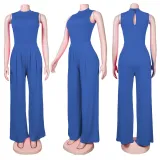 SC Solid Sleeveless Bodysuit+Wide Leg Pants 2 Piece Sets FSXF-328