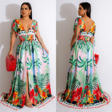 SC Floral Painted Sleeveless Long Dress BY-6268