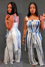 SC Casual Print Sling Split Top Pants Two Piece Set QXTF-8153