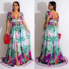 SC Floral Painted Sleeveless Long Dress BY-6268