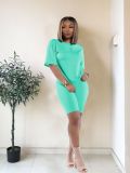 SC Solid Color Loose Short Sleeve Two Piece Set SHA-86226