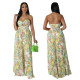 SC Sexy Print Wrap Chest Wide Leg Jumpsuit YF-10460